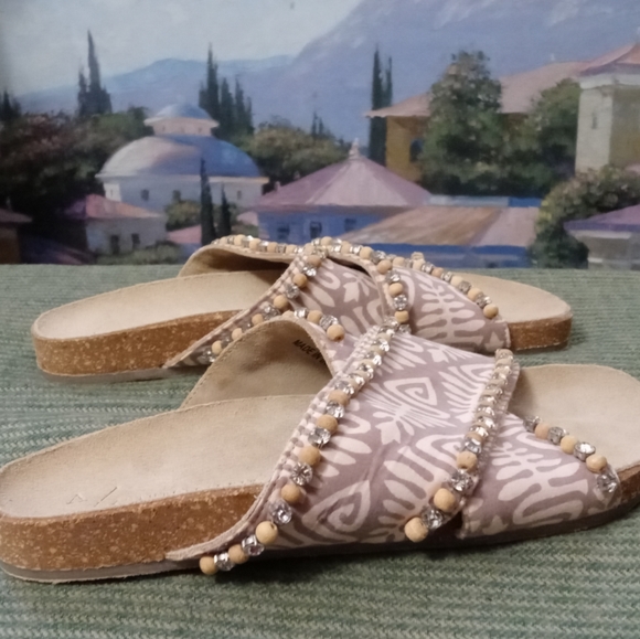 Anthropologie Marnie Embellished Slide 🆕Sandals With 80 Rhinestones.🚢⛵🚤 - Picture 10 of 16